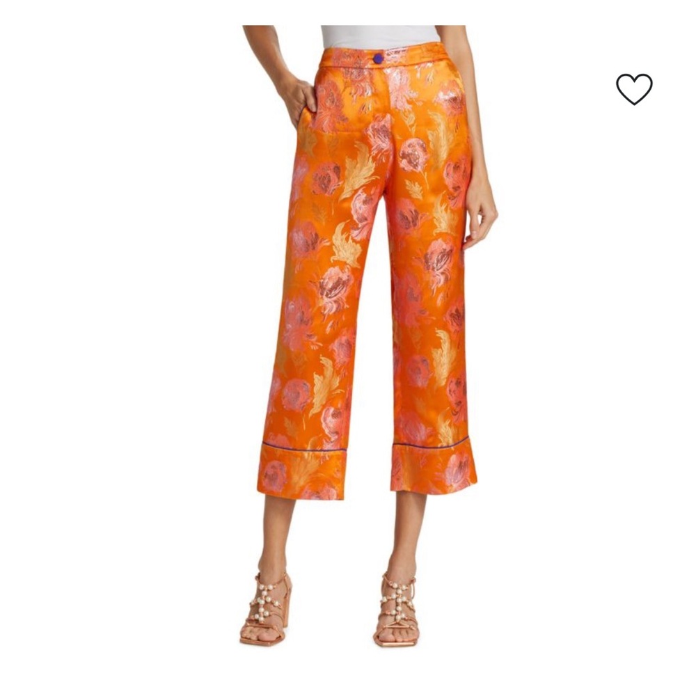 Etro Floral Metallic Cropped Pants